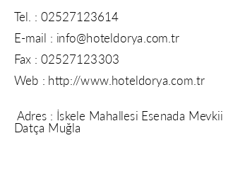 Hotel Club Dorya iletiim bilgileri